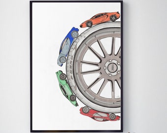 Supercar Wheel Wall Art Print