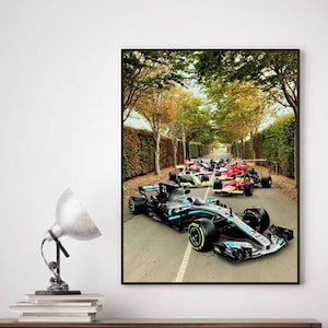 F1 Cars Lined Up Wall Art Print