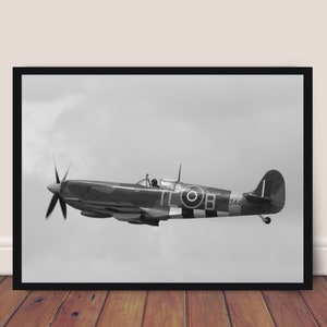 Retro Spitfire In Flight Wall Art Print