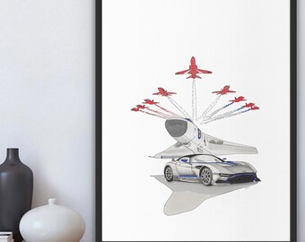 Vulcan Car And Plane Art Print