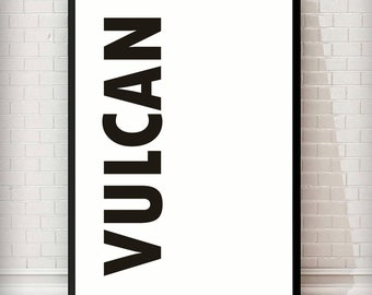Vulcan Word Art Wall Print