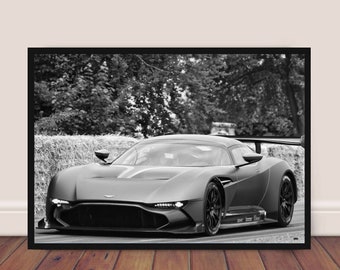 Vulcan Aston Martin Car in Black and White. Wall Art Print