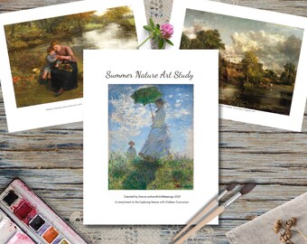 Summer Nature Art Study, Printable Art Pieces, Morning Basket, Poetry Tea Time, Art Study, Charlotte Mason, Homeschooling,