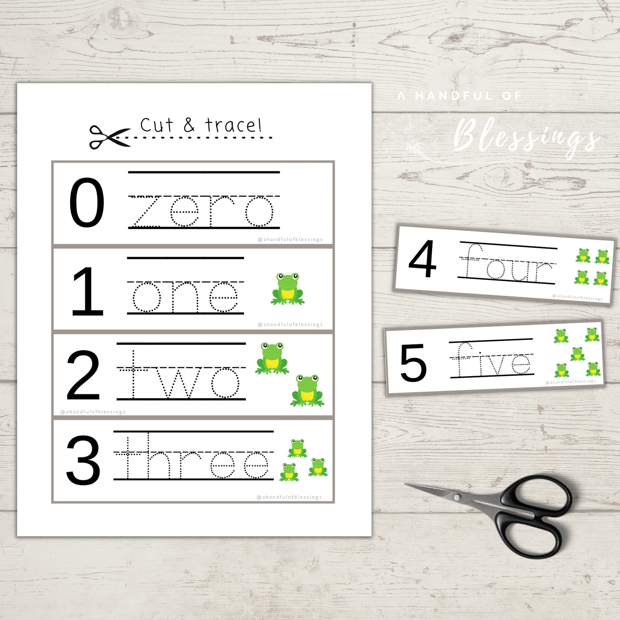 Five Little Frogs Early Years Math, Counting to 5, Tracing Numbers ...