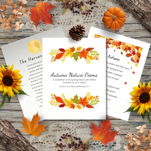 Autumn Nature Poems, Printable Fall Poetry, Nature Poetry, Exploring Nature with Children, Charlotte Mason, Homeschooling, Poetry Tea Time
