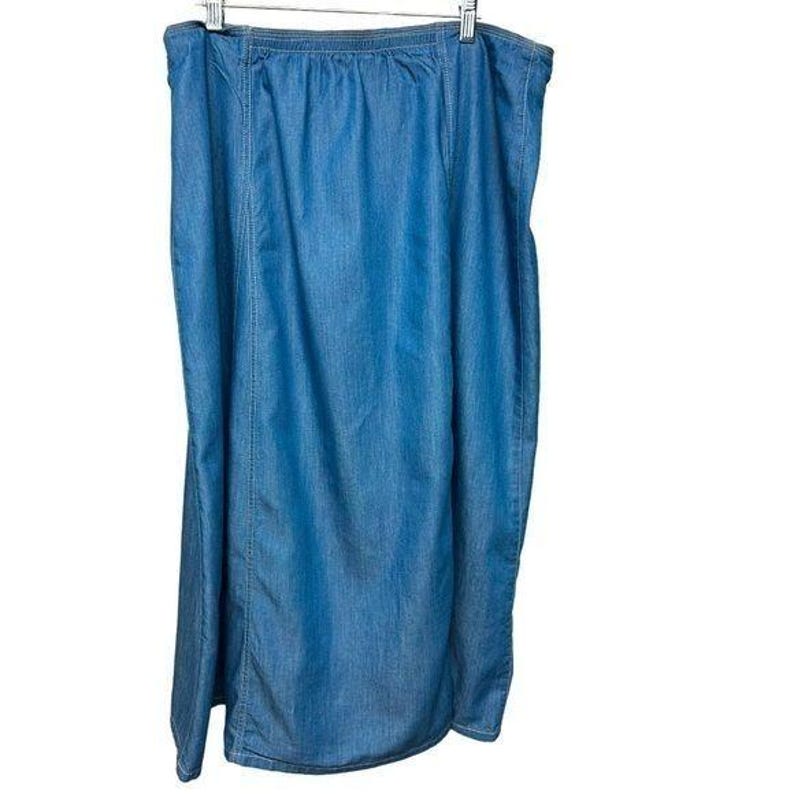Gonna midi/maxi in chambray vintage Y2K City Blues di Koret, taglia 18W, Tencel, taglia vintage. immagine 4