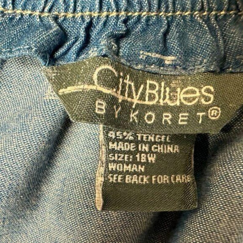 Gonna midi/maxi in chambray vintage Y2K City Blues di Koret, taglia 18W, Tencel, taglia vintage. immagine 9
