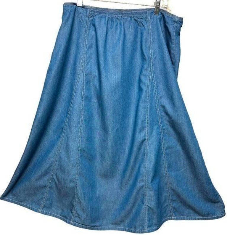 Gonna midi/maxi in chambray vintage Y2K City Blues di Koret, taglia 18W, Tencel, taglia vintage. immagine 1