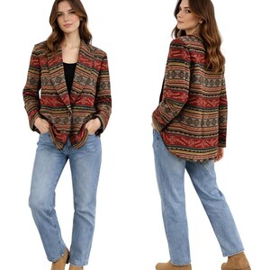 Pendleton Women's Vintage Aztec Knockabouts Southwestern Blazer Jacket Sz Large