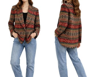Blazer feminino Pendleton Vintage Aztec Knockabouts Southwestern, tamanho G