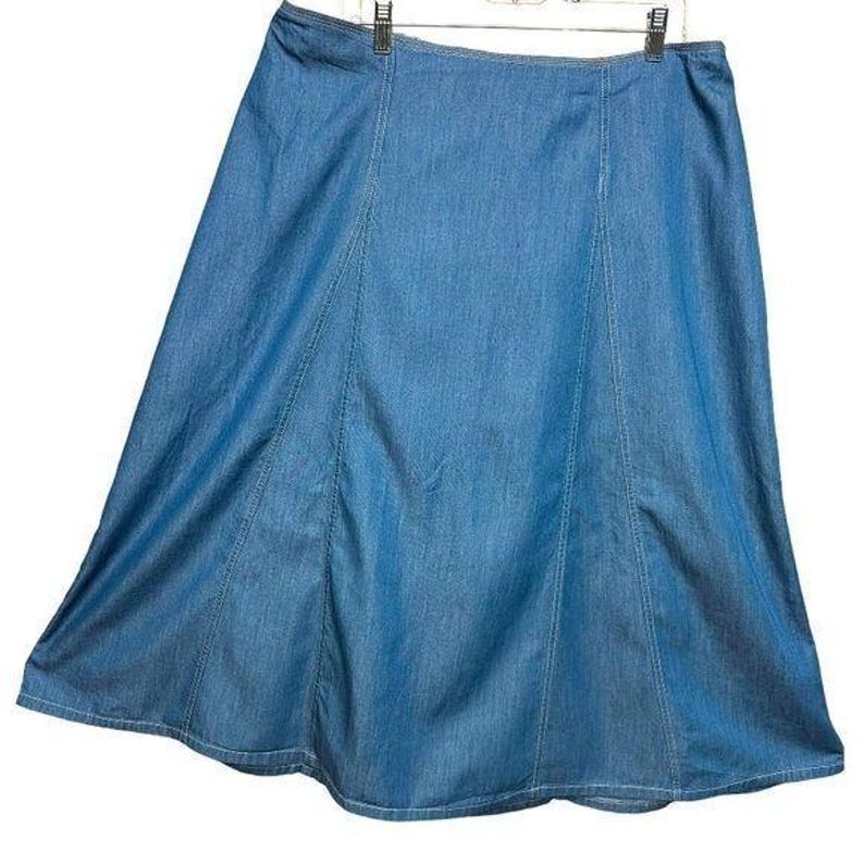 Gonna midi/maxi in chambray vintage Y2K City Blues di Koret, taglia 18W, Tencel, taglia vintage. immagine 2
