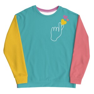 Colorblocked Finger Heart Unisex Sweatshirt