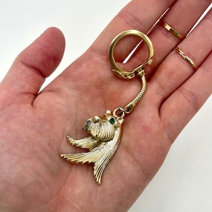 Vintage Gold Scottish Terrier Keychain, Vintage Keychain, Antique Keychain