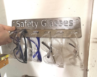 SAFETY GLASSES HANGER wall garage osha ppe organizer