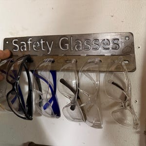 SAFETY GLASSES HANGER wall garage osha ppe organizer