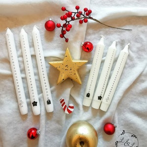 Advent calendar candle, Christmas candle, Advent calendar candle, printed candle, customizable candle, Advent calendar, candle decoration