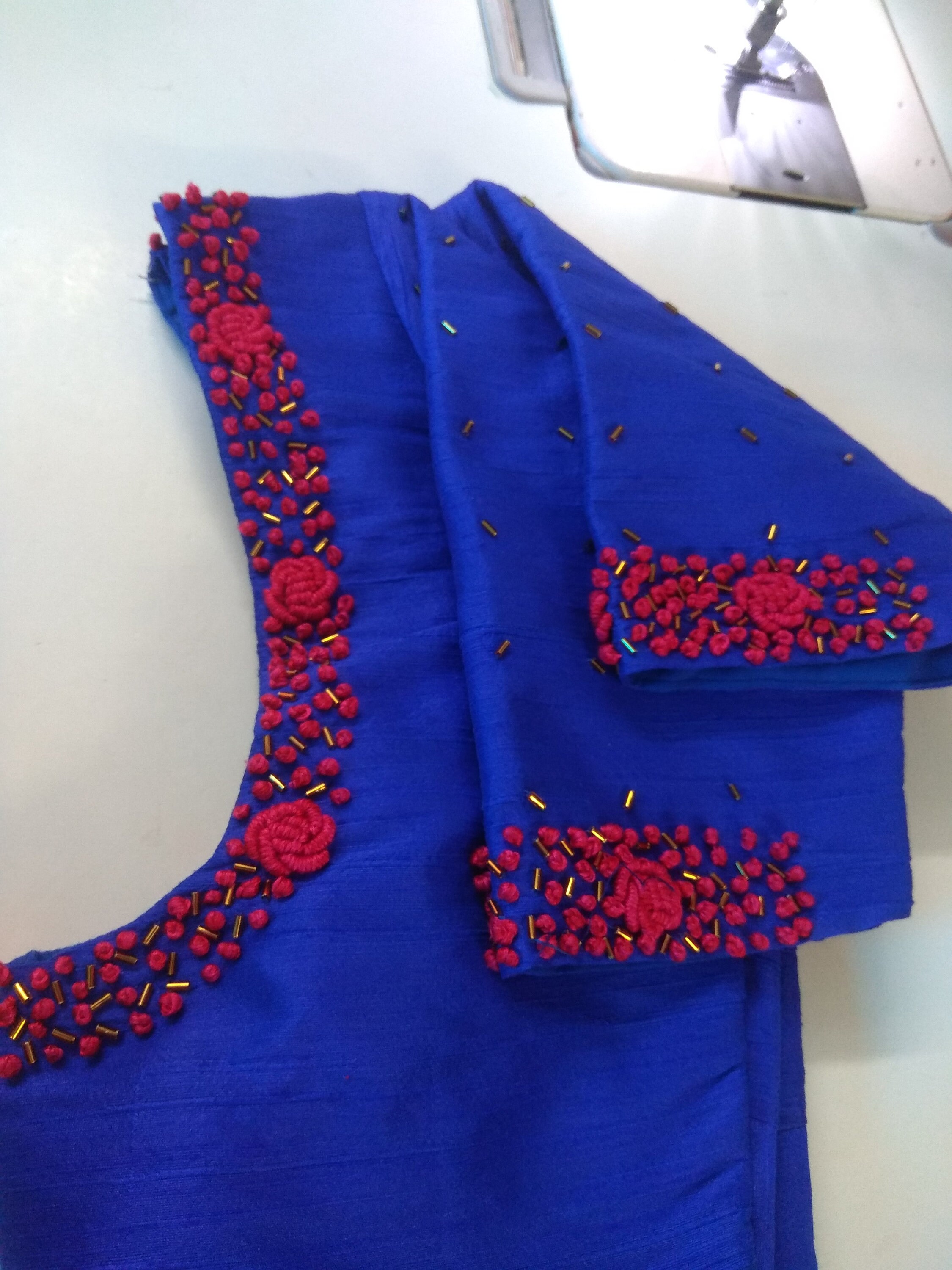 Raw cotton blouse with hand embroidery Etsy