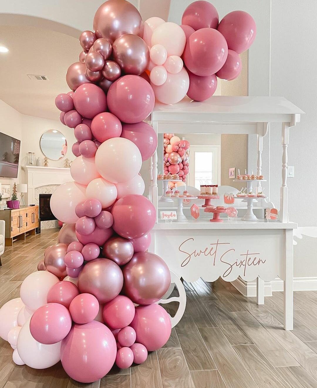 Rose gold 2024 balloon garland