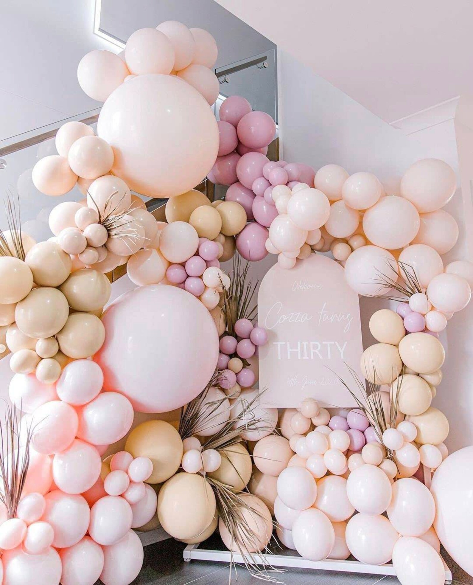 Double Stuffed Blush Pink Apricot Balloons Arch kit for Etsy