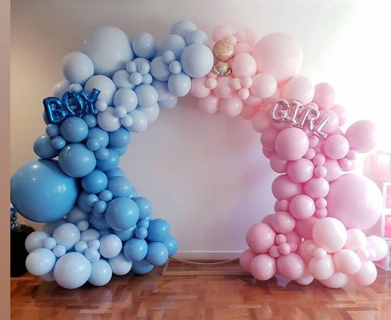 Kit de arco de globos azul y rosa / Kit de revelación de género / Perfecto  para baby shower / Decoraciones de cumpleaños Globo Guirnalda -  España