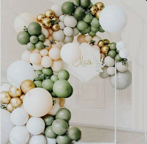 Globos verdes y dorados paquete de ramo de globos / ideas de