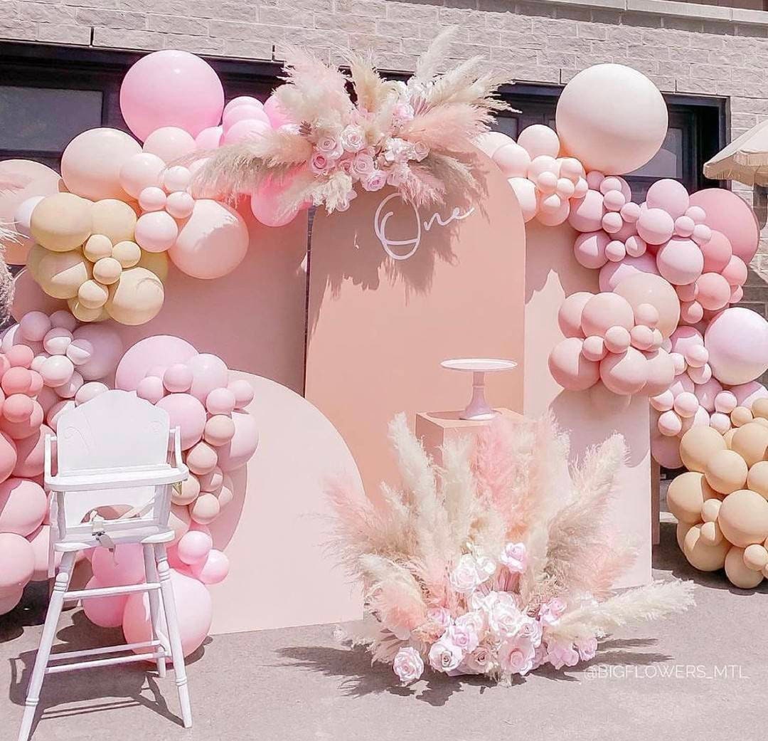 Pink on sale balloon arches