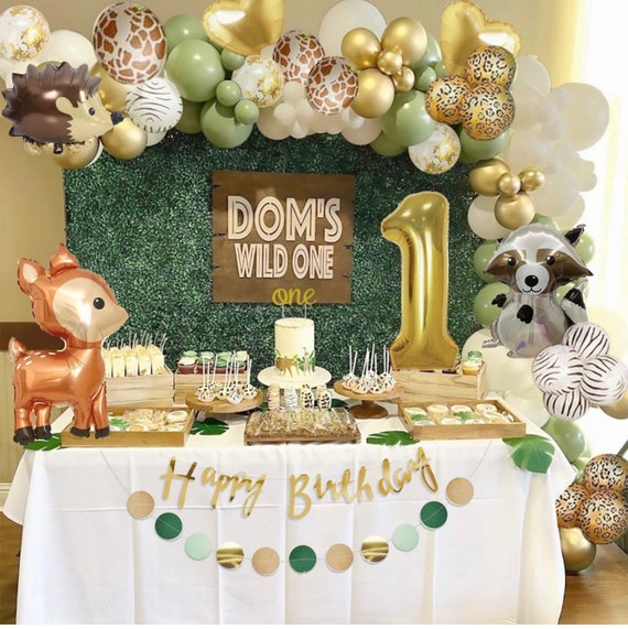 Décorations de 1er anniversaire garçon fille, décoration de premier  anniversaire, ballons de 1ère fête vert sauge avec ballon en aluminium  numéro 1 et joyeux anniversaire -  Canada