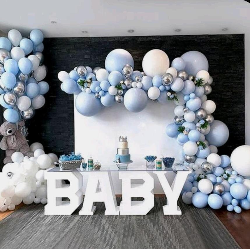 85pcs Blue White Silver Metal Balloons Garland Arch Kit for Baby Shower  Birthday Wedding Party Decorations 