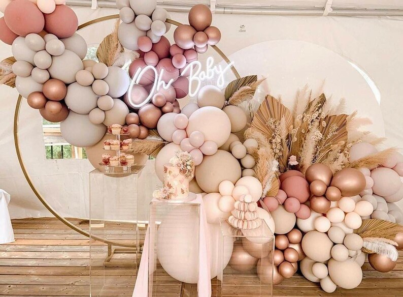 Double Stuffed Boho Rainbow Balloons Arch Kit for Bridal Etsy