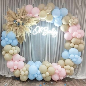 Decoraciones de cumpleaños con globos: 123 piezas de guirnalda de globos  naranja, amarillo y azul para guirnaldas de globos, perfecto para baby