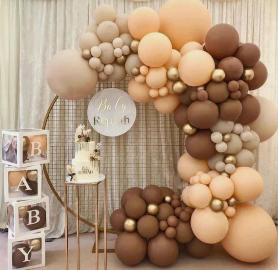 Haast je zoeken Verfrissend Buy Brown Cream Balloon Arch Balloons Garland Birthday Baby Online in India  - Etsy