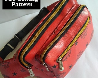 Fanny Pack Pattern, Bum Bag Sewing Pattern, Waist Bag pdf, Belt Bag, Hip Bag, Travel Fanny Pack, Crossbody Bag, Video Tutorial
