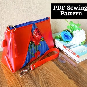 Wristlet Purse, Crossbody bag, Sewing Pattern, Pdf Pattern, Everyday Purse, Video Tutorial