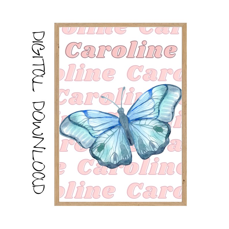 Butterfly Posters Preppy Name Wall Art Custom Coquette Room Etsy