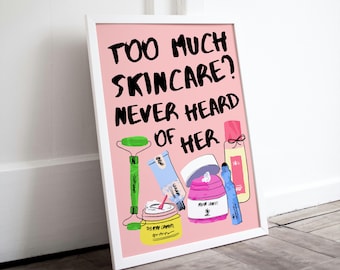 Pink Preppy Skincare Print: Esthetician Office Decor, Derma Clinic Wall Art (Digital Download)