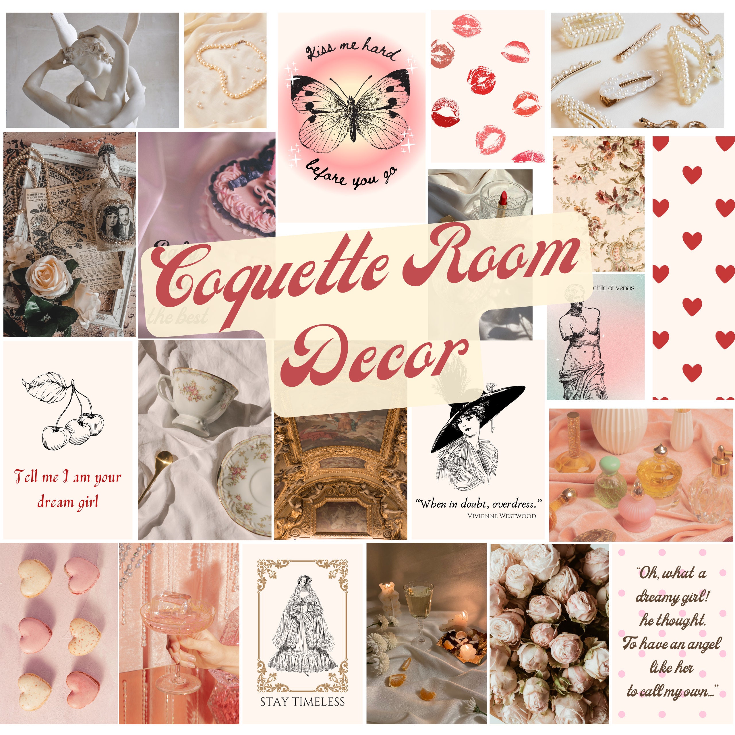 Babydoll Coquette Aesthetic Stickers, Pink Kawaii Sticker Pack, Dollette Coquette  Stickers, Vintage Coquette Stickers, Balletcore 10pcs 