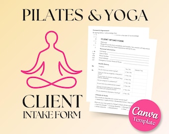 Pilates Klient Intake Form: Canva Template für Pilates Verzicht, Fitness Yoga Instrukteur (Canva Template)