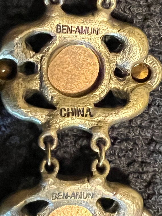 Vintage Ben-Amun Five Panel Rhinestone Bracelet - image 5