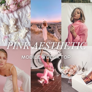 15 różowych estetycznych presetów Lightroom Mobile & Desktop, presety Instagram, presety estetyczne, presety marzycielskie, presety naturalne, delikatne tony