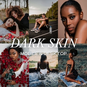 10 DARK SKIN Lightroom Mobile and Desktop Presets, Instagram Presets, Black Filter, Chocolate Skin, Melanin Presets, Lifestyle Photo Filter