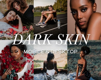10 DARK SKIN Lightroom Mobile and Desktop Presets, Instagram Presets, Black Filter, Chocolate Skin, Melanin Presets, Lifestyle Photo Filter