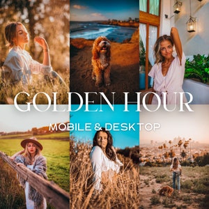 20 GOLDEN HOUR Lightroom Mobile and Desktop Presets, Sunset Preset, Warm Instagram Filter, Sunny Filter, Sunset Presets, Warm Gold Preset
