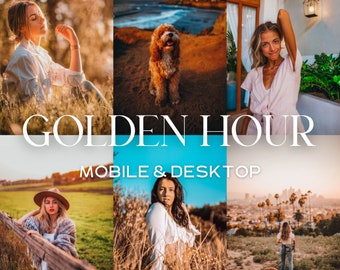 20 GOLDEN HOUR Lightroom Mobile and Desktop Presets, Sunset Preset, Warm Instagram Filter, Sunny Filter, Sunset Presets, Warm Gold Preset