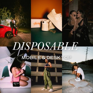 10 DISPOSABLE FILM Lightroom Mobile and Desktop Presets, Vintage Presets, Film Presets, Retro Presets, Polaroid Presets, Grain Presets