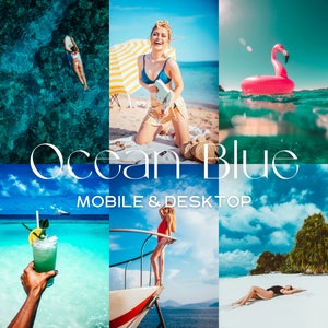 20 Ocean Blue Lightroom Mobile & Desktop Presets, Beach Presets, Travel Presets, Summer Presets, Bright and Light, Blogger Instagram Filters