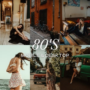 80s Retro Lightroom Presets: Mobile & Desktop (DNG, XMP)