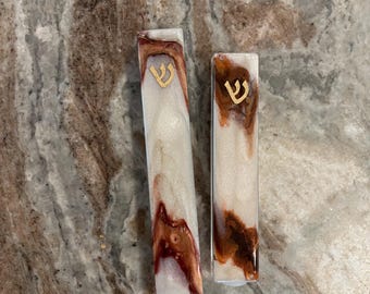 Bronze Lucite and Resin Modern Mezuza Cases