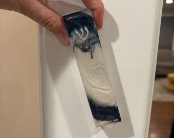 Waterproof Blue and White Mezuza Case 4” scroll