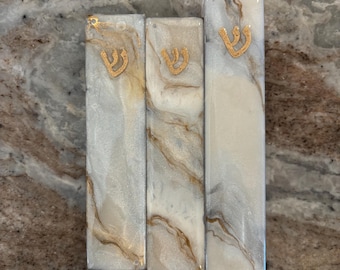 White and Gold Waterproof 4” and 5” Scroll Mezuza Cases