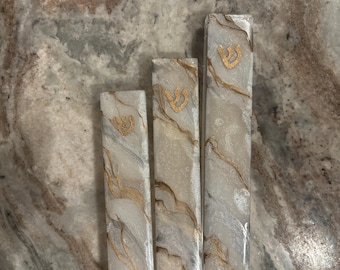 White and Gold Waterproof 4”, 5” an 6” Scroll Mezuza Cases